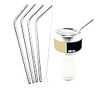 Drhob 4 bent drinking straws for 30oz cup + 1 cleaning brush