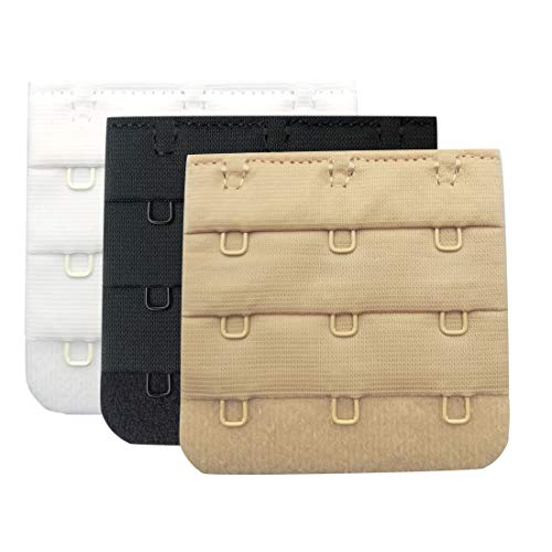 Bra Band Extender 2 Hook /3 Hook /4 Hook Bra Strap Extensions Breathing Room 3 Packs (3 Hook)