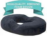 [New Design] Donut Cushion for Tailbone Pain, High-Quality Rebound Foam, Ultra Premium Quality Pain Relief; Tailbone, Hemorrhoid's, Post-Surgery Relief, Bed Sores - Firm