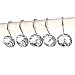 Blu7ive 12 Pcs Acrylic Decorative Rhinestone Rolling Shower Curtain Hooks for Bathroom and Living Room
