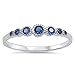 Women's Round Blue Simulated Sapphire Cute Ring New 925 Sterling Silver Band Size 10
