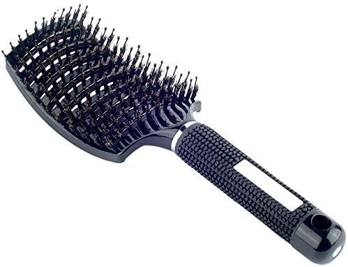 Natural Boar Bristle Hair Brush Curved Vented Detangling Blow
