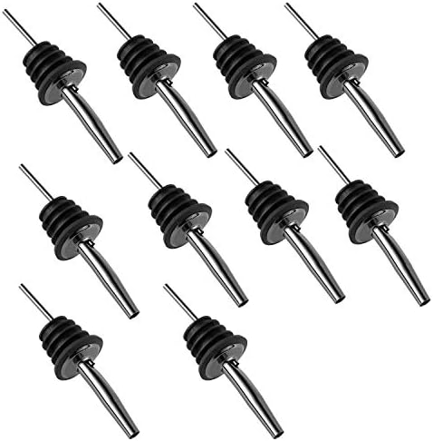 10個パック ステンレススチールボトルポアラー テーパード注ぎ口 リキュールポアラー アルコール 格安saleスタート バースピード注ぎノズル ワイン オリーブオイル用