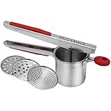 Top Rated Bellemain Stainless Steel Potato Ricer with 3 Interchangeable Fineness Discs-Full 2-Year Warranty