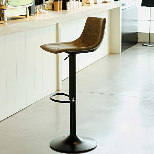 SUPERJARE Bar Stools Set of 2 Swivel Barstool Chairs with Back