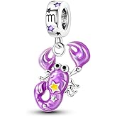 Pandach 12 Zodiac Sign Birthday Charms 925 Sterling Silver Birthstone Charms Fits Women's Charm Bracelet Necklace Bangle Gifts for Womens Friends