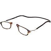 Calabria Snap Magnetic Bridge Front Connect L-XL Reading Glasses Clear or Blue Light Lens Men Women Around Neck Hang Readers