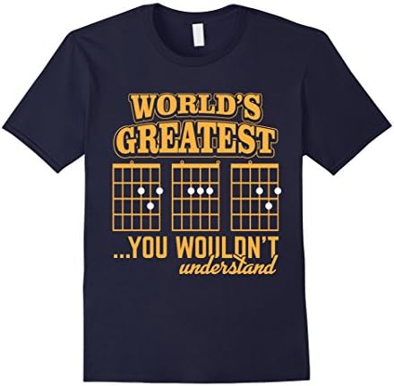 Mens World Greatest Dad Guitar Bass Guitarist Music Gifts Shirts XL Navy