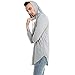 Keybur Mens Hipster Hip Hop Longline Classic Pullover Long Sleeve Hoodies Fashion Sweatshirt (L, Grey)