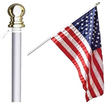 Grace Alley Flag Pole: 6 Foot Tangle Free Spinning Flag Pole. Residential or Commercial Flag Pole. Wind Resistant/Rust Free. (Silver)