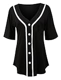 RubyK Womens Oversized Short Sleeve Varsity Baseball T Shirt
