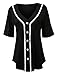 RubyK Womens Oversized Short Sleeve Varsity Baseball T Shirt