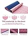 YAWHO Yoga Mat Fitness Mat Eco Friendly Material SGS Certified Ingredients TPE Specifications 72” x 26” Thickness 1/4-Inch Non-Slip Extra Large Yoga Mat with Carry Bag (Light Pink)thumb 2