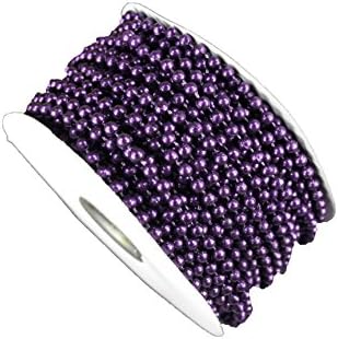 Dreampartycreation 4MM Faux Pearl Plastic BEADS 3 Rolls 24 yards (per roll) on a String Craft Roll BULK BUY!!! (Purple)