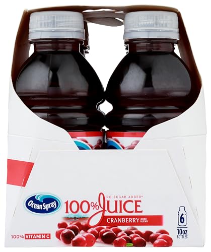 OCEAN SPRAY 100% JUICE, CRANBERRY JUICE, 10 OUNCE BOTTLE (PACK OF 6)