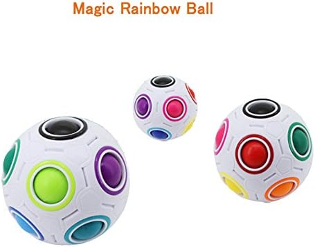 JEDVOO Fidget Balls Magic Rainbow Ball Cube 3D Puzzle Toys (3pcs)