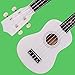 Wooden Ukulele 21 Inch Soprano Hawaiian Guitar Basswood Small Guitar for Beginner (White)