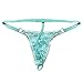 YiZYiF Men's Jacquard Lace See-Through Sissy Pouch Underwear Blue Large