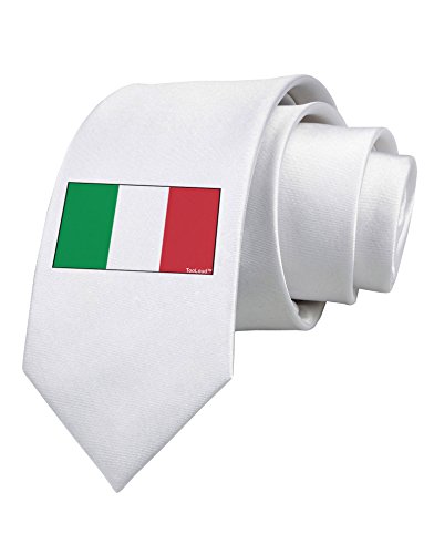 TooLoud Italian Flag - Italy Printed White Neck Tie