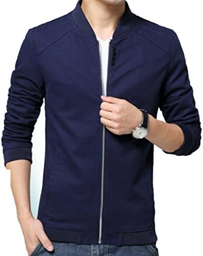 Kjdshwa Men's Long Sleeve Lightweight Breathable Jacket Casual Wear(Blue,M size)