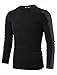 uxcell Men's Casual Long Sleeve Pullover Leather Sleeves Crew Neck T-Shirts Black S US 34