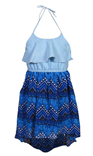 Dollhouse Girls Denim Dress With Halter Top And Aztec Print | Desertcart  Montenegro