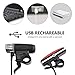 Rechargeable LED Bike Light Set, SGODDE Super Bright 4-Mode Sport Bicycle Headlight+3-Mode Taillight+Bike Bell/Ring, Waterproof Easy to Install Front Light Rear Light for All Bikes