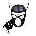 Zhengya Full Face Mask Dog Puppy Hood Leather Helmet Removable Mouth Cosplay Costume Party Props（M,Black&White