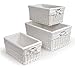 Badger Basket Nesting Wicker Nursery Baskets with Fabric Liner - Set of 3 - White