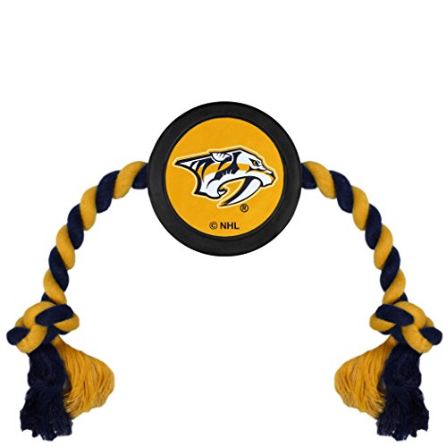 NHL Nashville Predators Puck Toy for Dogs & Cats. Play Hockey with Your Pet with This Licensed Dog Tough Toy Reward!