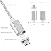 AGM Detachable Magnetic Adapter Micro USB 3.3ft High Speed Charging Cable with LED Indicator for Android Samsung HTC LG Motorola (Silver)