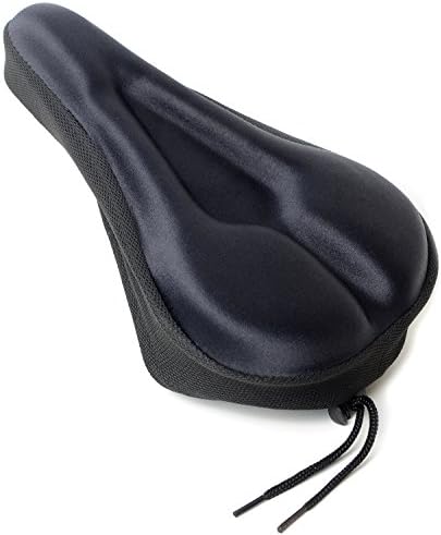 Bike Seat Cover,Comfortable Gel Bicycle Seat Cushion for Bike Saddle Fits Mountain Bikes and Road Bikes,Indoor Cycling or Outdoor Biking (Black)