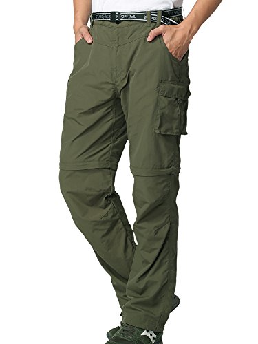 Jessie Kidden Men's Outdoor Quick Dry Convertible Lightweight Hiking Fishing Zip Off Cargo Pant #225,Army Green,US 2XL,40