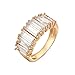YAZILIND Exquisite Circle Style 18K Gold Plated Ring With White Cubic Zirconia Decration Jewelry Size 6.5