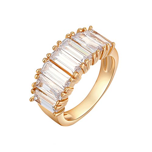 YAZILIND Exquisite Circle Style 18K Gold Plated Ring With White Cubic Zirconia Decration Jewelry Size 6.5