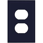 CZRPKEN Navy Blue Outlet Covers Dark Blue 1 Gang Duplex Light Switch Cover Plate Decorative Wall Plates Socket Cover Electrical Switchplate Receptacle Elegant Office Library Decor