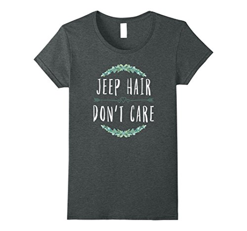 Womens GIRLY JEEP HAIR DON'T CARE WOMEN'S T-SHIRT Large Dark Heather