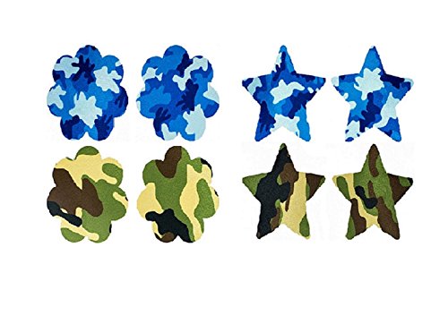 Military Camouflage (4 Pairs) Disposable Satin Nipple Cover Pasties