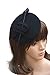 Ladies Curly Feather Felt Wool Fascinator Pillbox Tilt Cocktail Formal Hat A145 (Black)