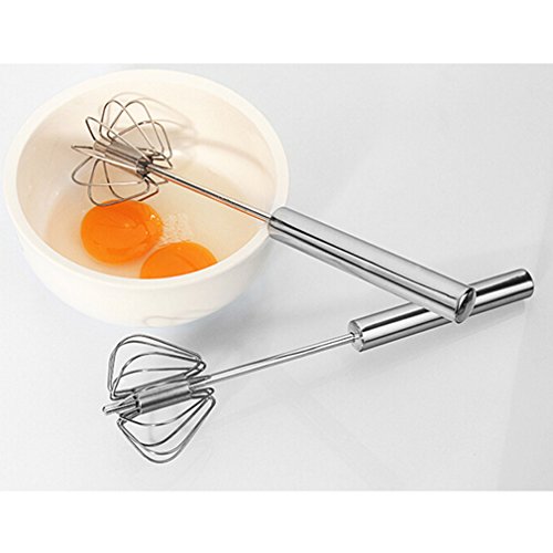 OrliverHL Metal Hand Semi-Automatic Egg Beater Manual Self Turning Whisk Hand Mixer Blender Egg Tools Kitchen Tools
