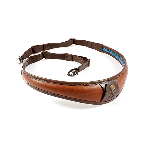 4 V Design ALA Top handgefertigt Leder Kamera Gurt w/Metall Ring Fit, Braun/braun (2atlrvv2324)