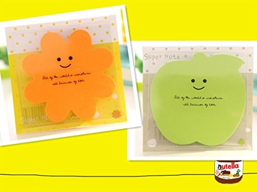 yamoge Lovely Cartoon Design Office Supply Bookmark Marker Memo Sticky Notes Sticker (2PCS  Orange+Green)