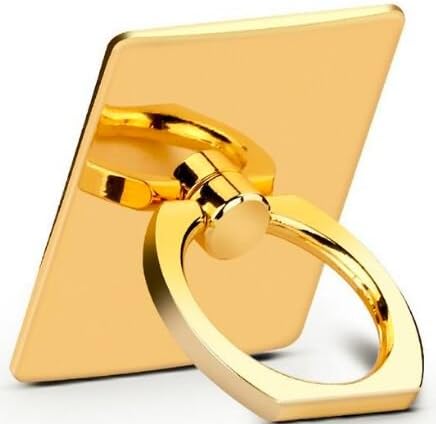 Q4U Universal luxurious Phone Holder with Metal Stainless 360 Rotating Grip Anti-drop Ring Finger Stand with Diamonds,Luxury ,for All Smartphones (Gold)