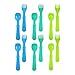 Re-Play Made in USA Toddler Forks and Spoons, Pack of 12 Without Carrying Case - 6 Kids Forks with Rounded Tips and 6 Deep Scoop Toddler Spoons - 0.2