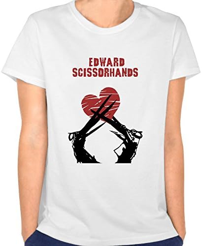 Cooll Women's Edward Scissorhands Poster Johnny Depp Short Sleeves T Shirts M White
