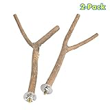 GNB PET 2pcs Bird Perch, Natural Y Shape Wooden Branch for Cage, Bird Parrot Natural Wood Fork Stand Perch Toy Birdcage Stands Pet Bird Toys, 11 Inches