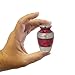 Trupoint Memorials Small Urns for Human Ashes Keepsake, Decorative Mini Cremation Urn for Adult Men and Women, Small Red with Silver Lining