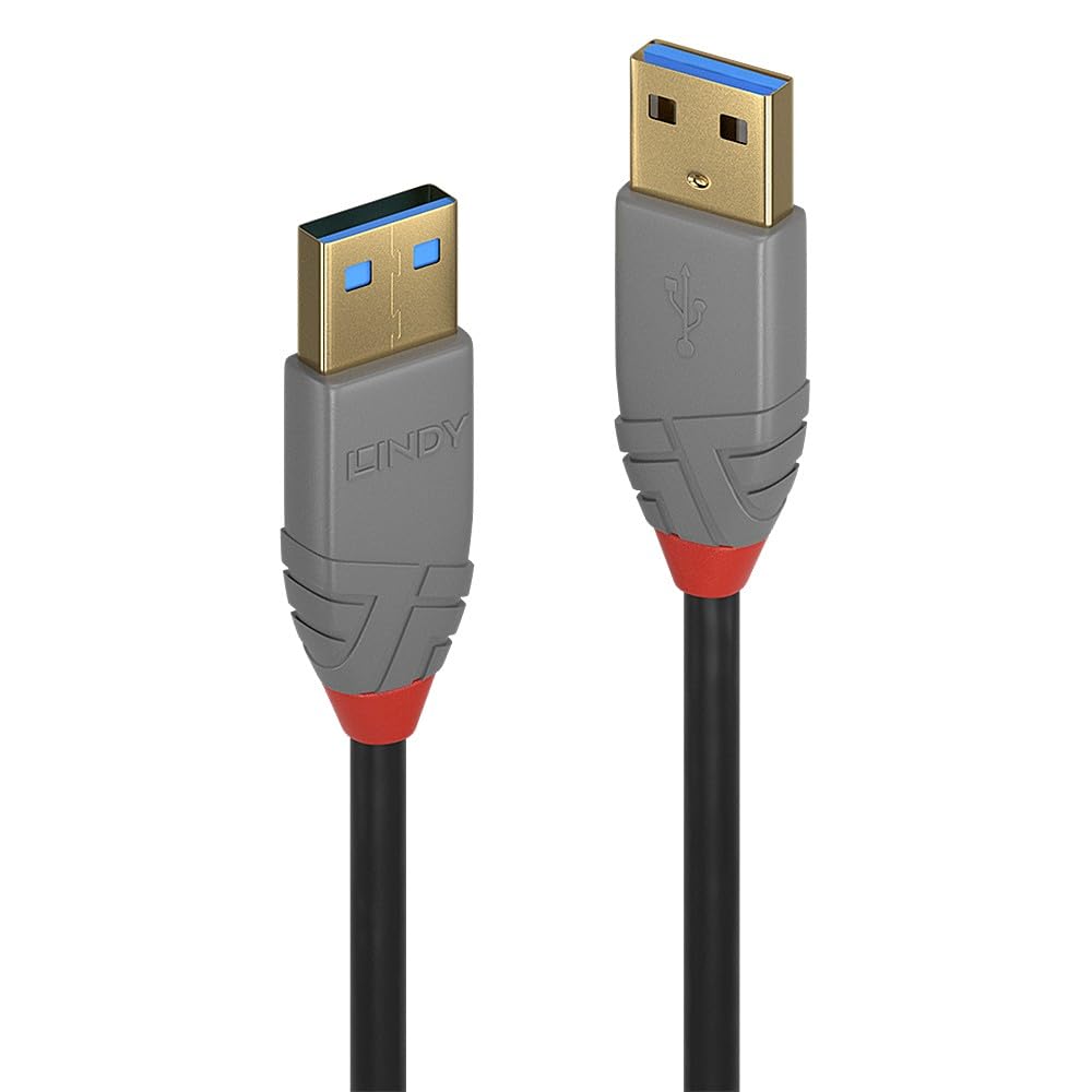 Lindy 5m USB 3.2 Type A to A Cable, 5Gbps, Anthra Line, High Speed Data Transfer. Compatible with External Hard Drives, Cameras, Docking Stations, Switch, Hub, Printer, TV, Web Cam, DVD & Blu-Ray