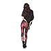 Idingding Womens Galaxy Star Printed High Waist Leggings Pants, Dark Red, M