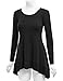 Made by Johnny MBJ Womens Long Sleeve Double Layer Tunic Top XL Black